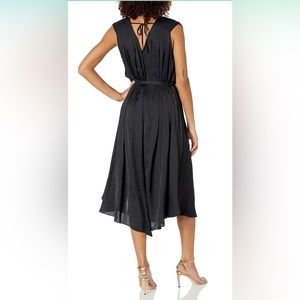 NWT Ramy Brook Flowy Kaisley Black Dress Belted Small